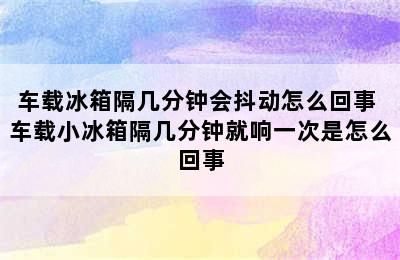 车载冰箱隔几分钟会抖动怎么回事 车载小冰箱隔几分钟就响一次是怎么回事